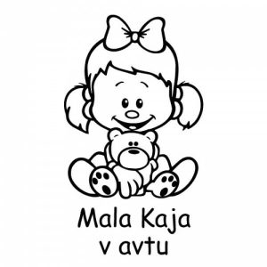 Mala princeska v avtu nalepke za avto otrok v avtu
