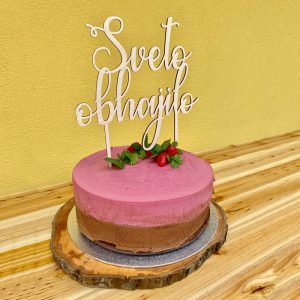 Lesen napis za torto, cake topper z vašim besedilom